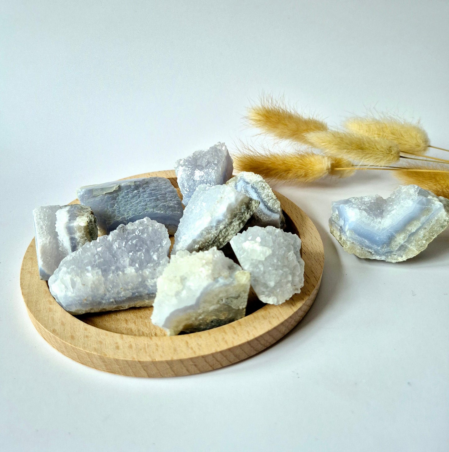 Edelsteen Ruwe Blue Lace Agate Druzy Brokstukken (per 100 gram)