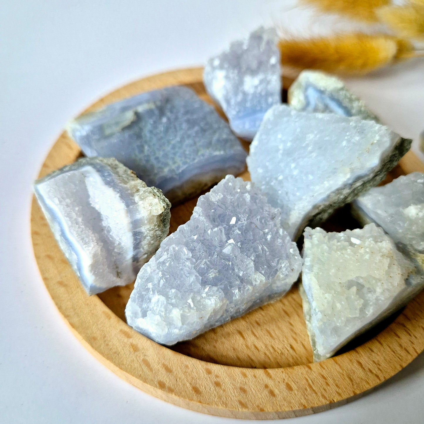 Edelsteen Ruwe Blue Lace Agate Druzy Brokstukken (per 100 gram)