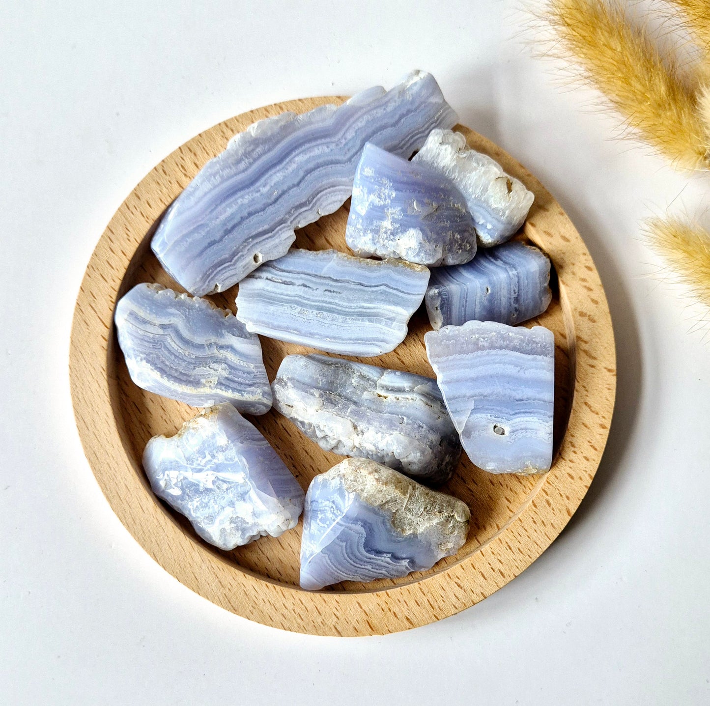 Edelsteen Druzy Blue Lace Agate Gepolijste Stukken (per 100 gram) unieke brokjes
