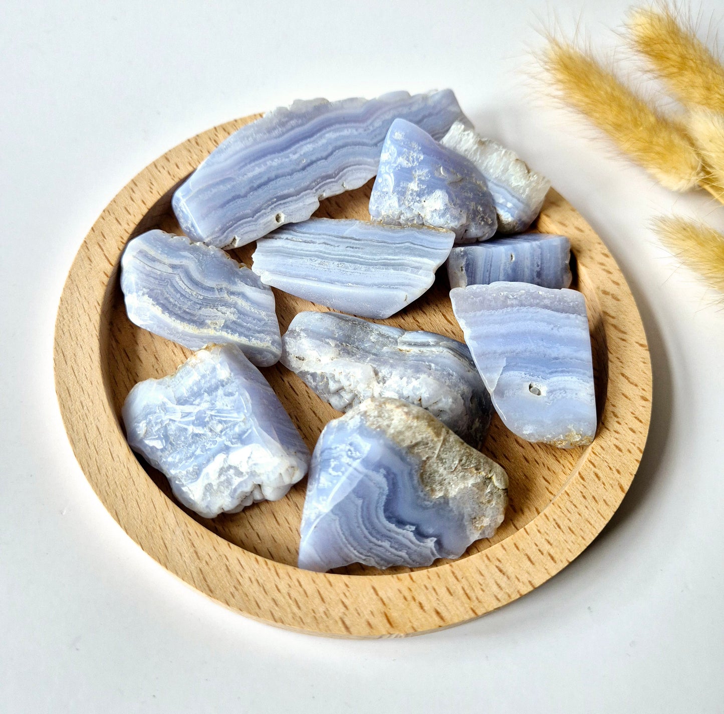 Edelsteen Druzy Blue Lace Agate Gepolijste Stukken (per 100 gram) unieke brokjes