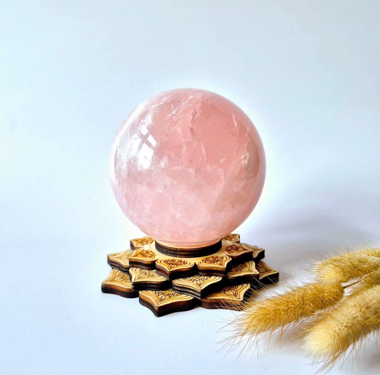 Kristallen Edelsteen Bol Rozenkwarts sphere 90mm, 1KG Rose Quartz