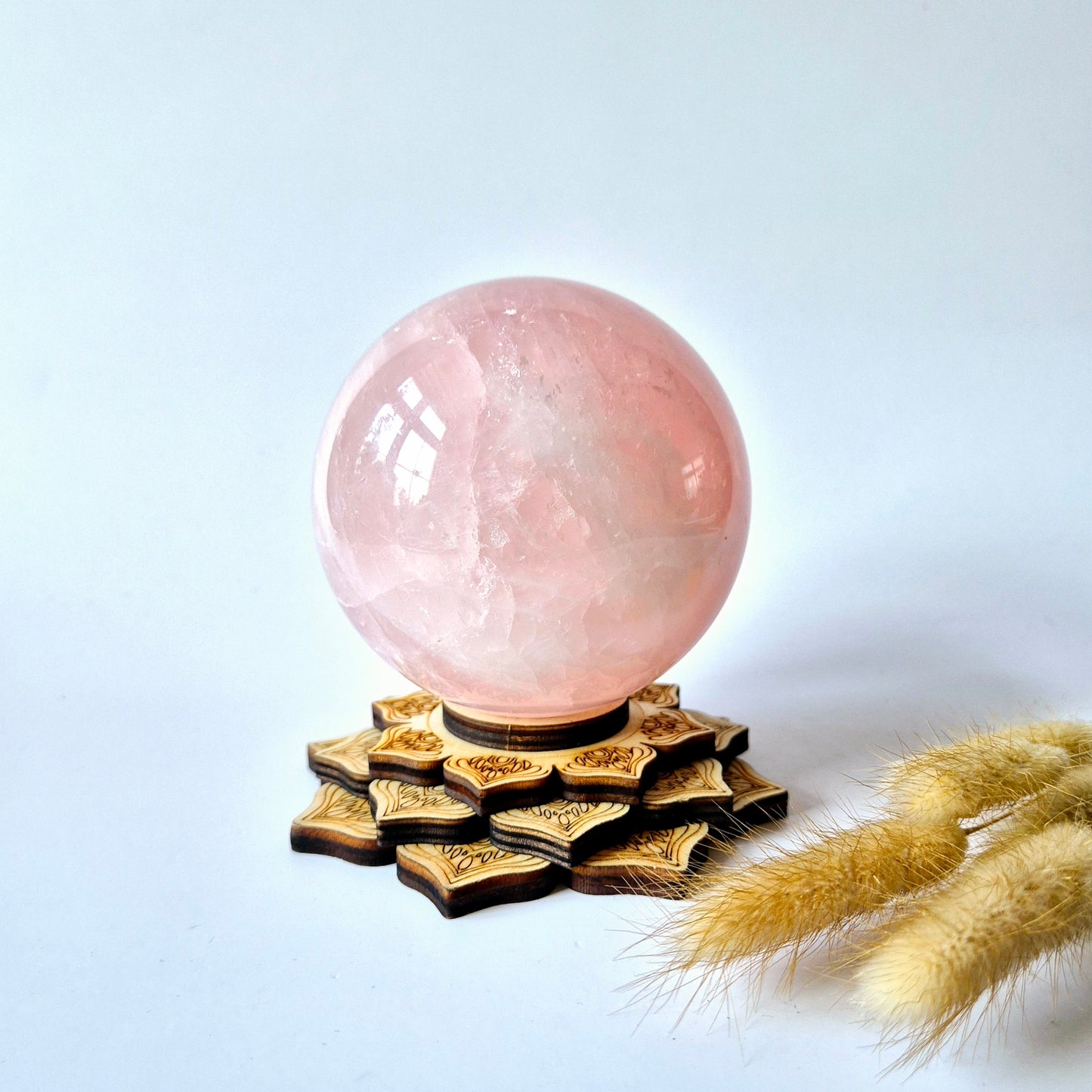 Kristallen Edelsteen Bol Rozenkwarts sphere 90mm, 1KG Rose Quartz
