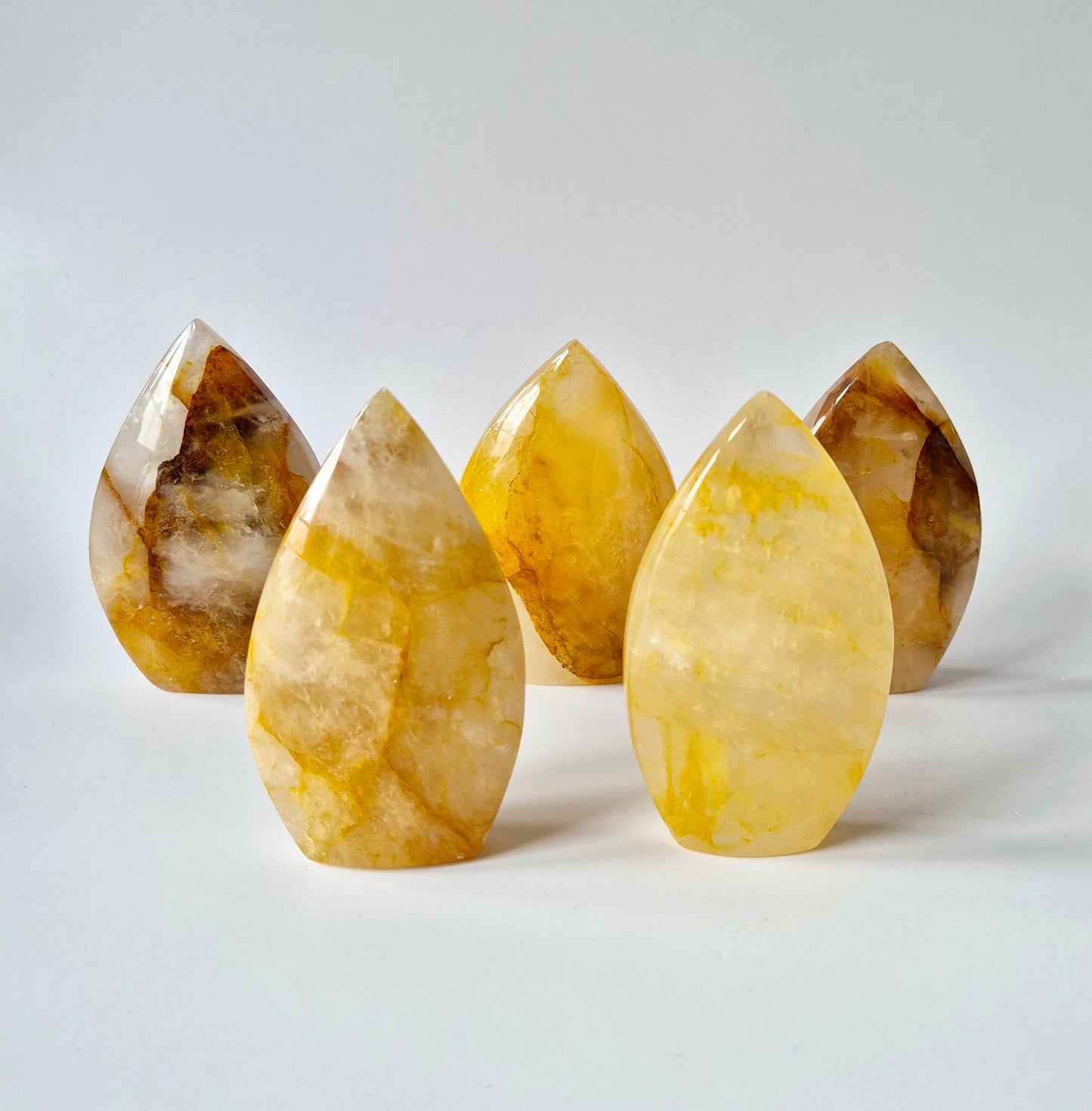 Golden Healer - Druppelvormige Drop Staande Edelsteen Kristal Flame