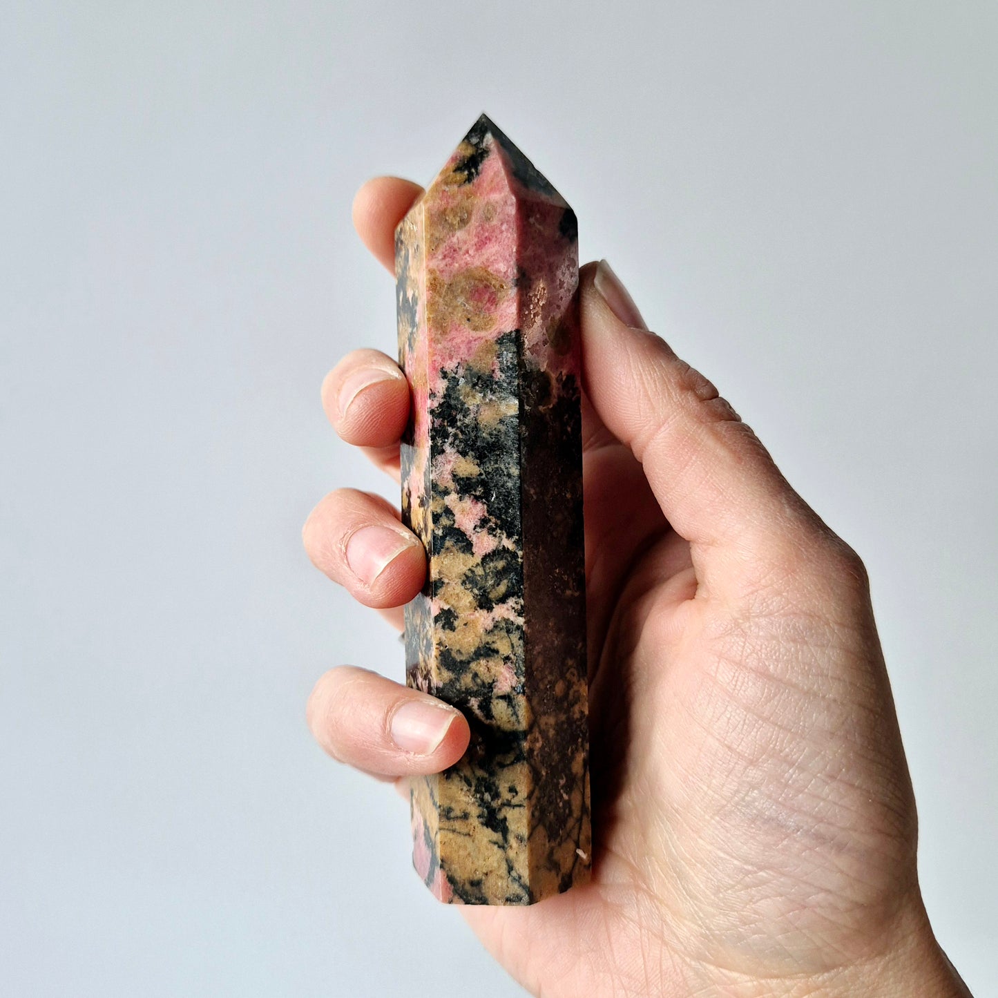 Edelsteen Rhodoniet Obelisk Toren - 8-10cm