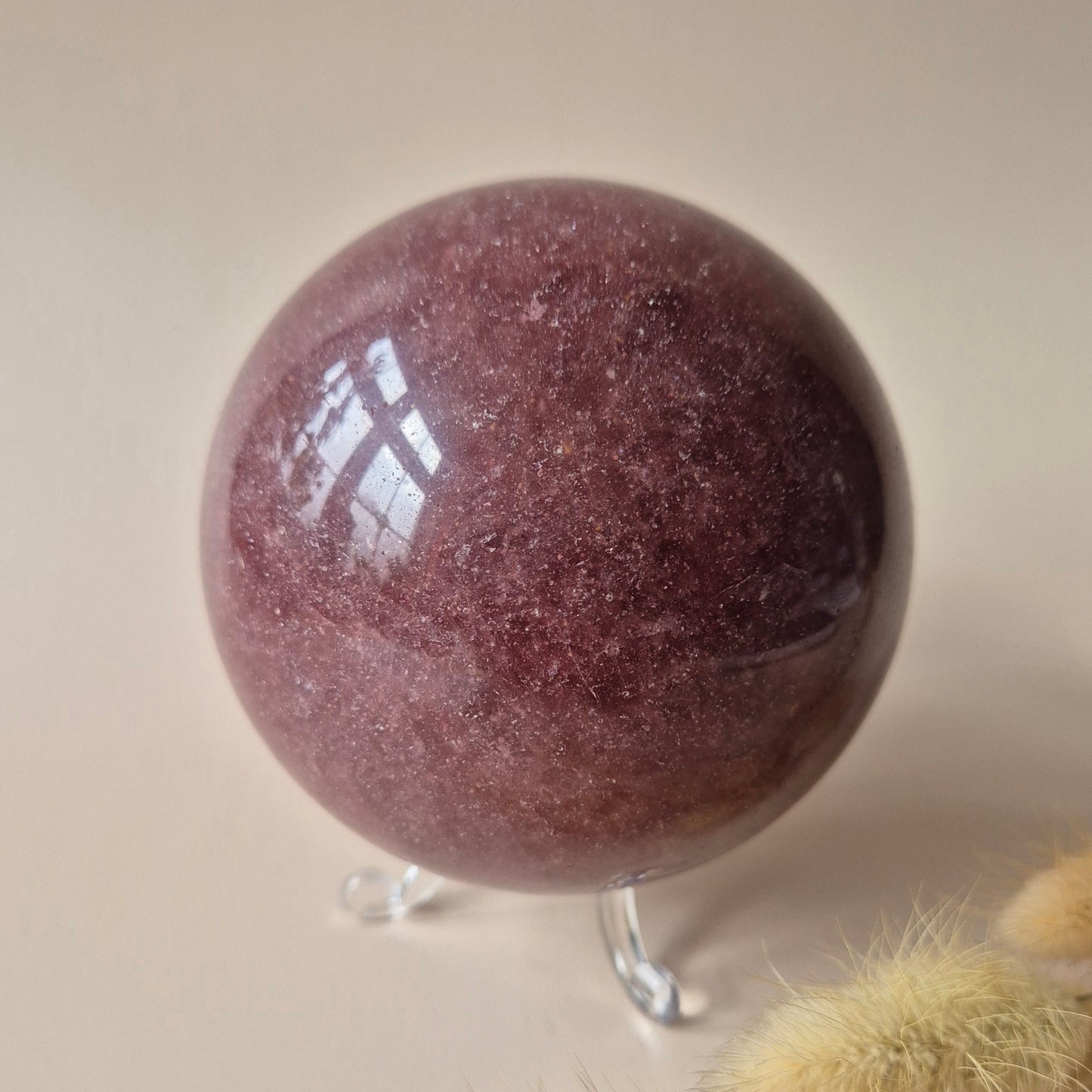 XL Kristallen Bol Strawberry Quartz 90mm Edelsteen Crystal Sphere 1060gr