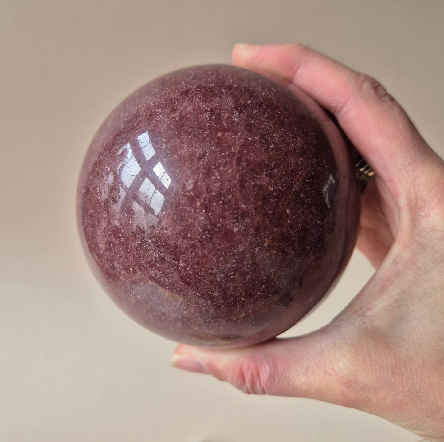 XL Kristallen Bol Strawberry Quartz 90mm Edelsteen Crystal Sphere 1060gr