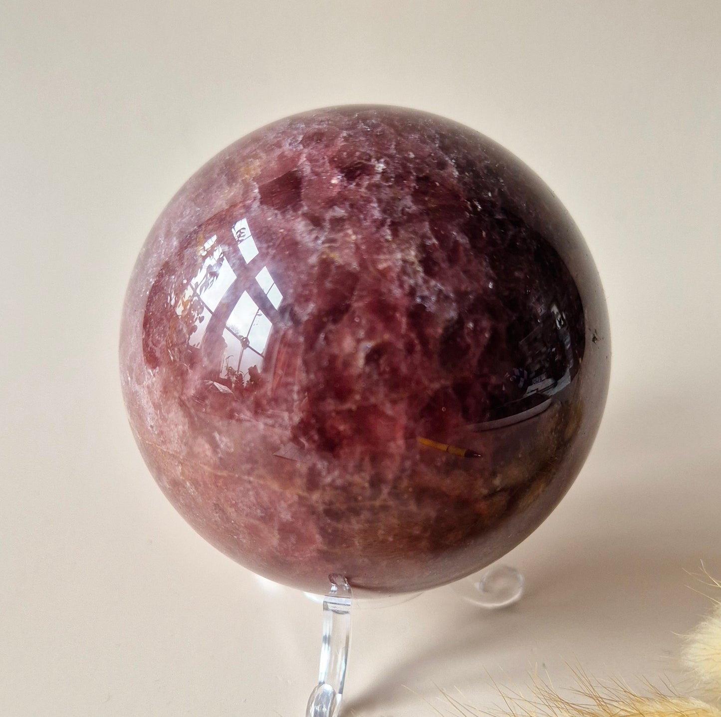 XL Crystal Ball Strawberry Quartz 75mm Gemstone Crystal Sphere 577gr