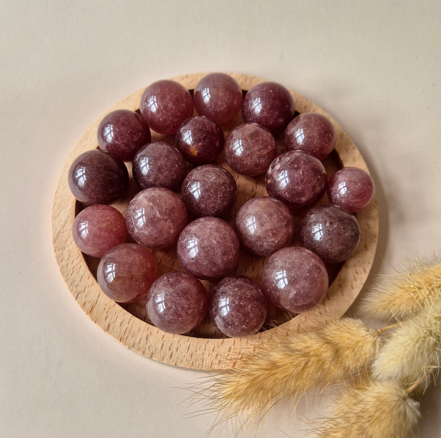 Kristallen Bol Strawberry Quartz 20-30mm Edelsteen Crystal Sphere