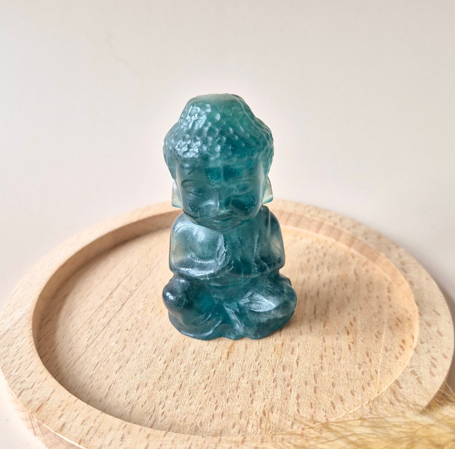 Edelstein Grüner Fluorit Buddha 7cm