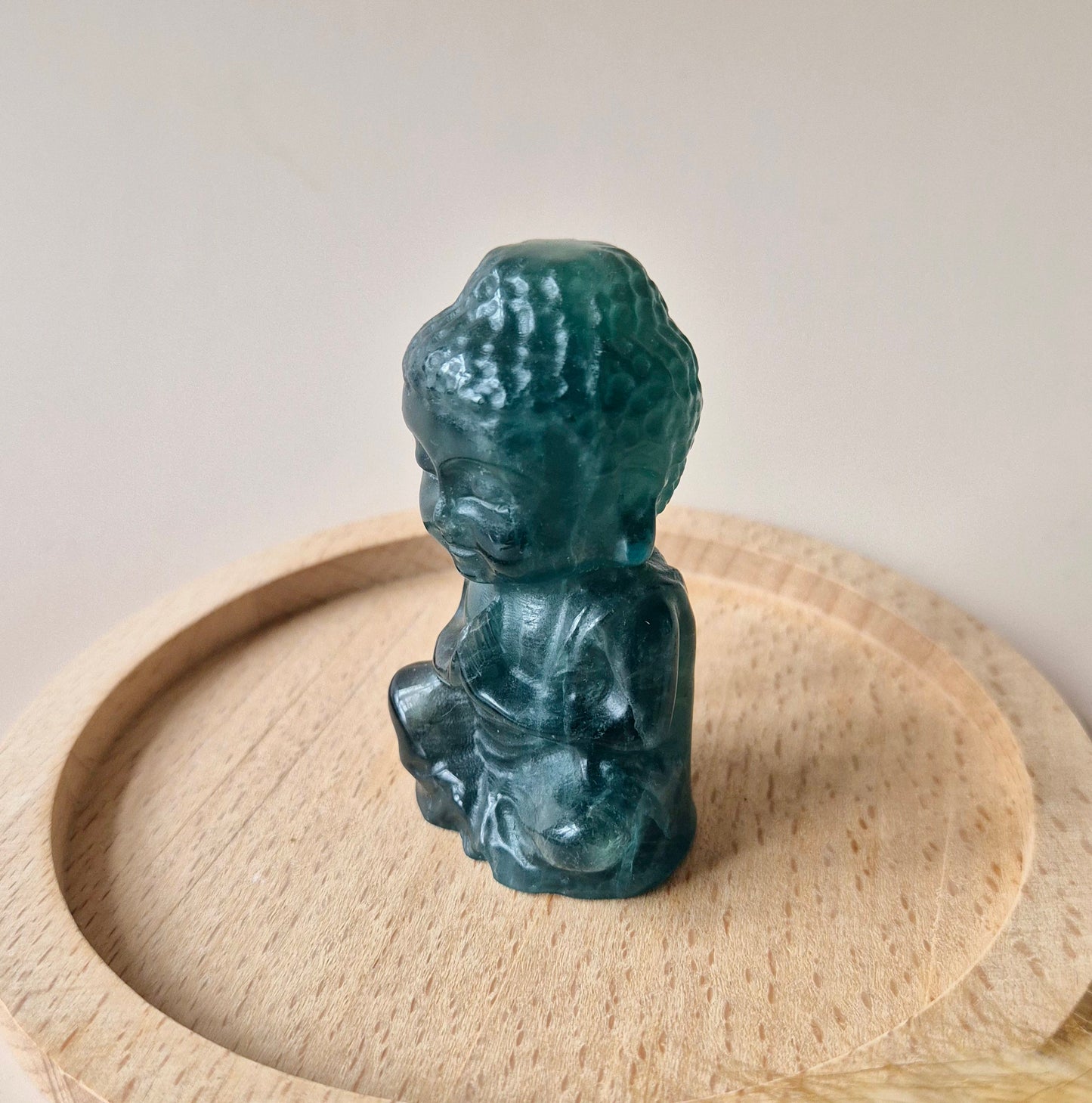 Edelstein Grüner Fluorit Buddha 7cm
