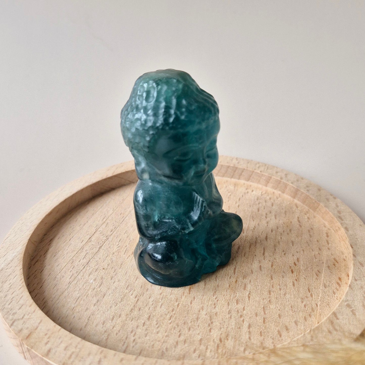Edelstein Grüner Fluorit Buddha 7cm