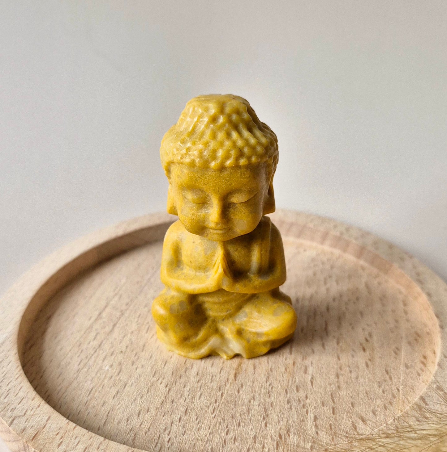 Edelsteen Gele Jade Buddha 7cm