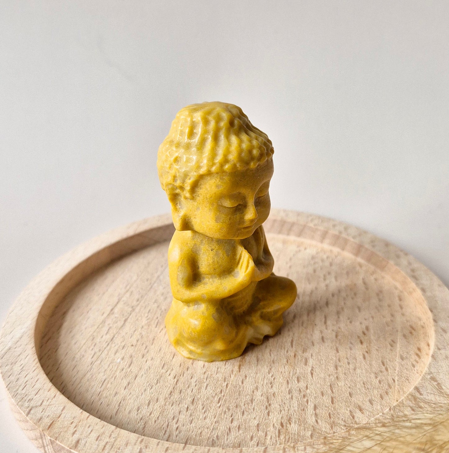 Edelsteen Gele Jade Buddha 7cm
