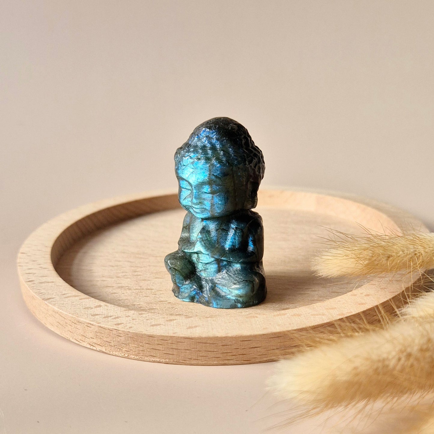 Edelstein Labradorit Buddha 5cm