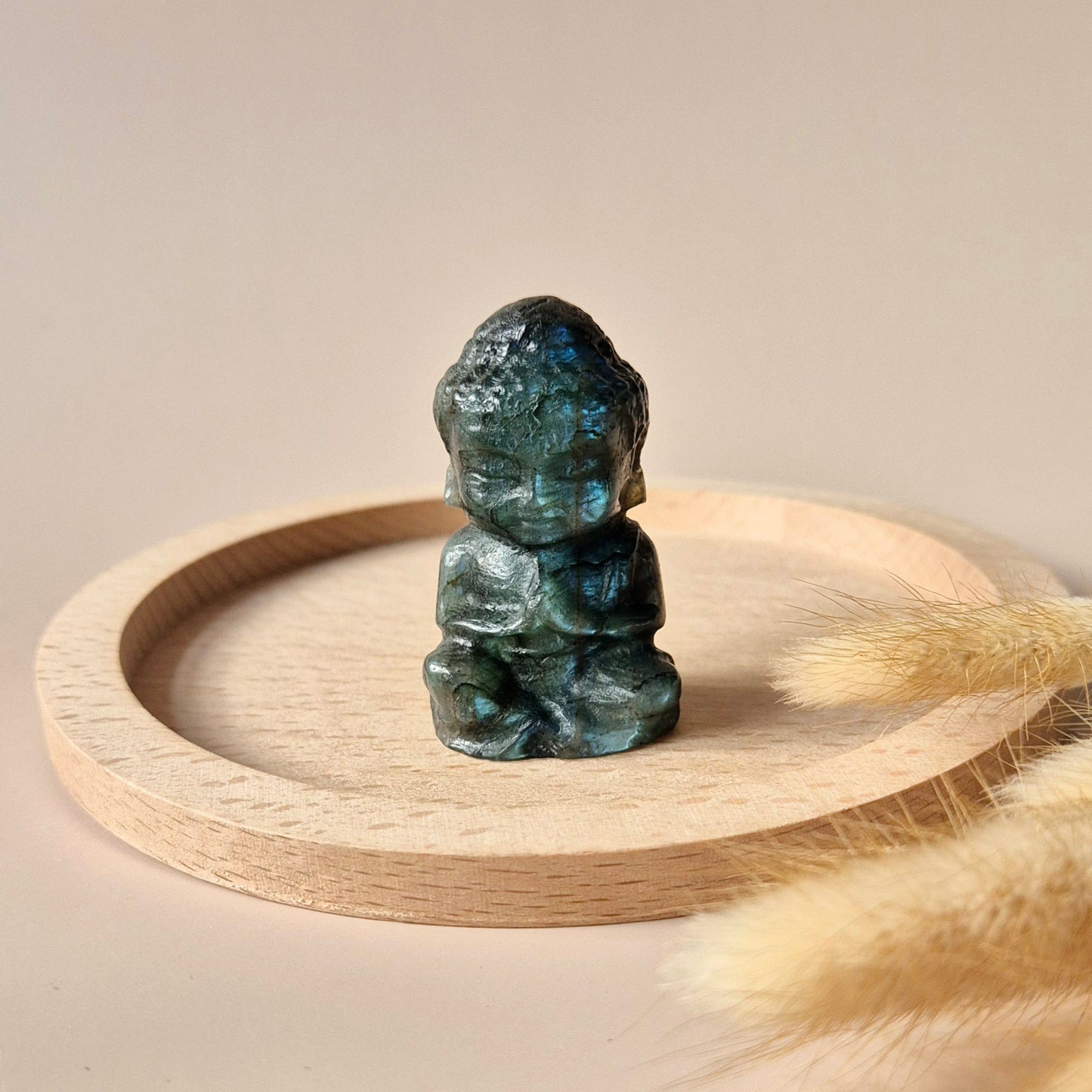 Edelstein Labradorit Buddha 5cm