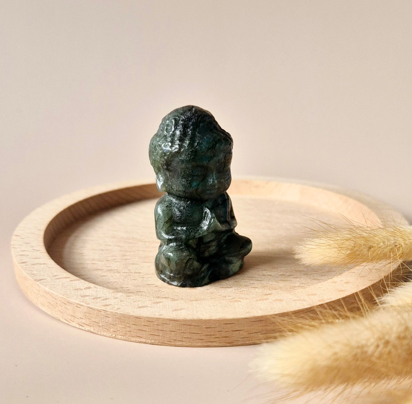 Edelstein Labradorit Buddha 5cm