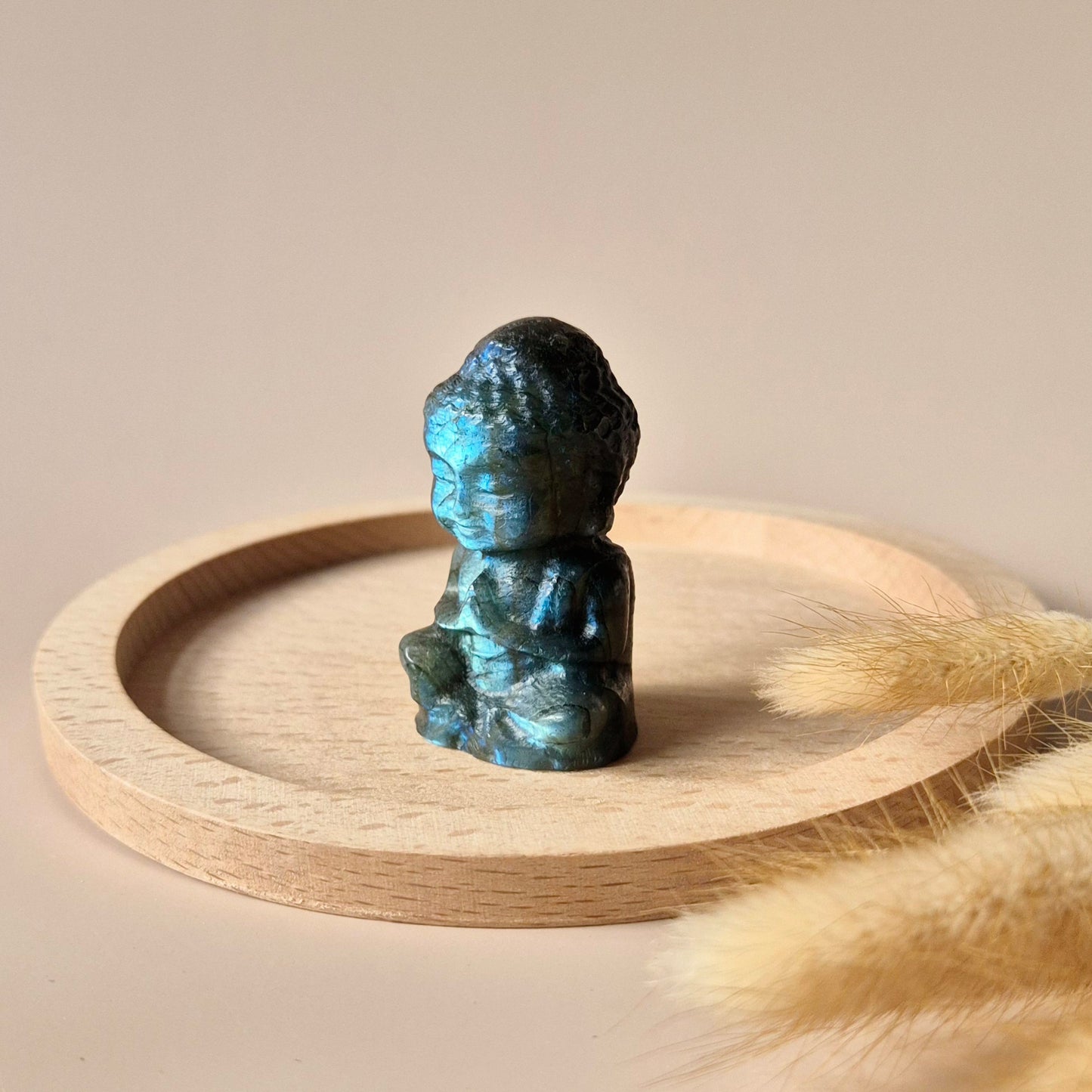 Edelstein Labradorit Buddha 5cm