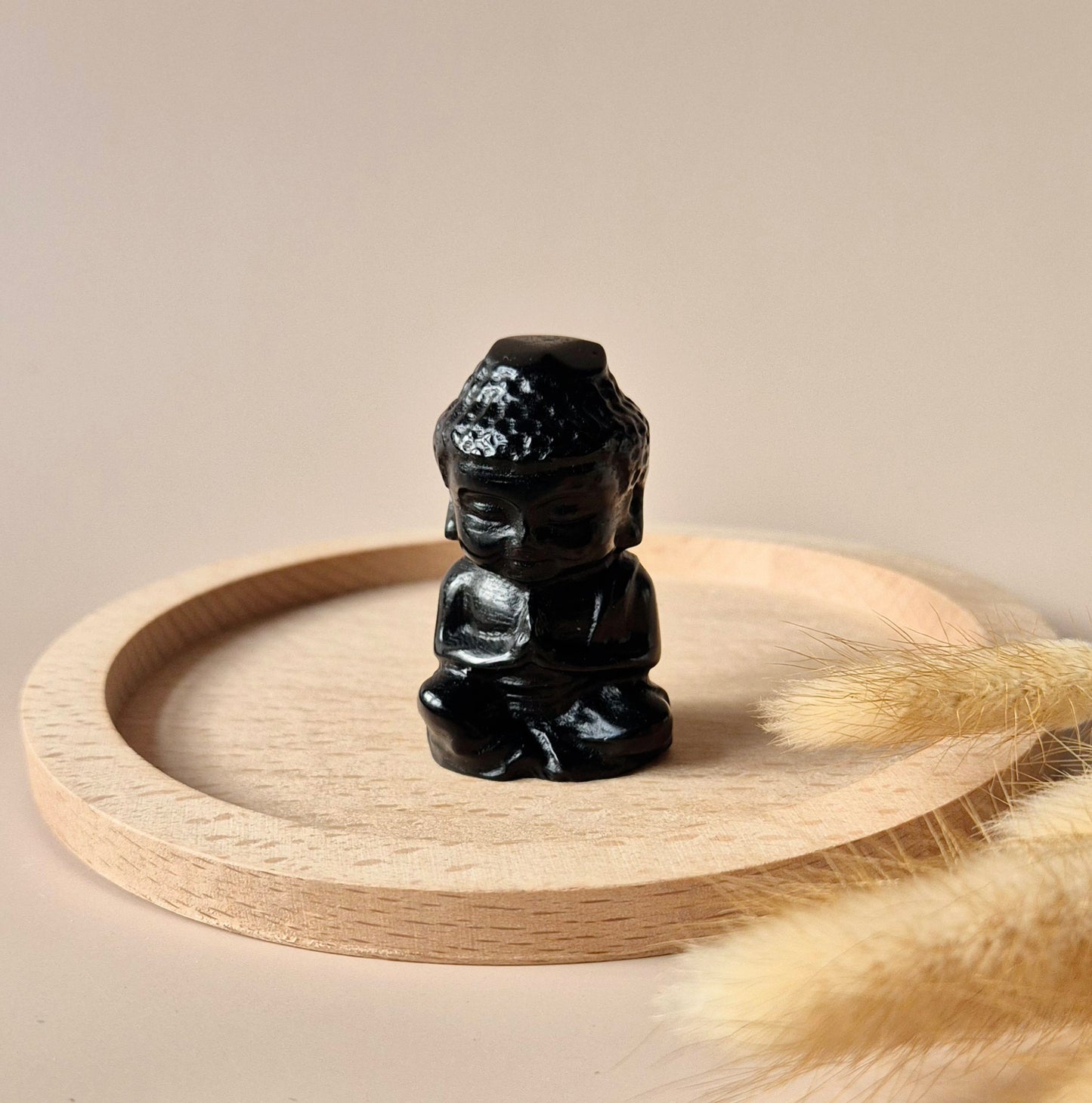 Gemstone Black Obsidian Buddha 5cm