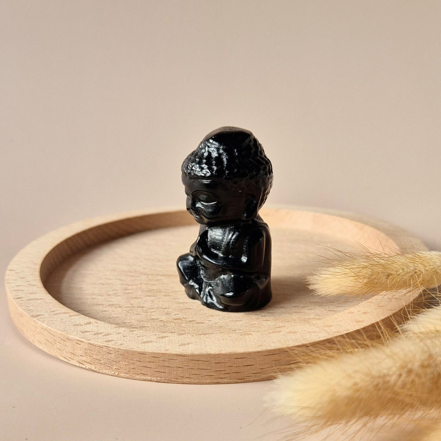 Gemstone Black Obsidian Buddha 5cm