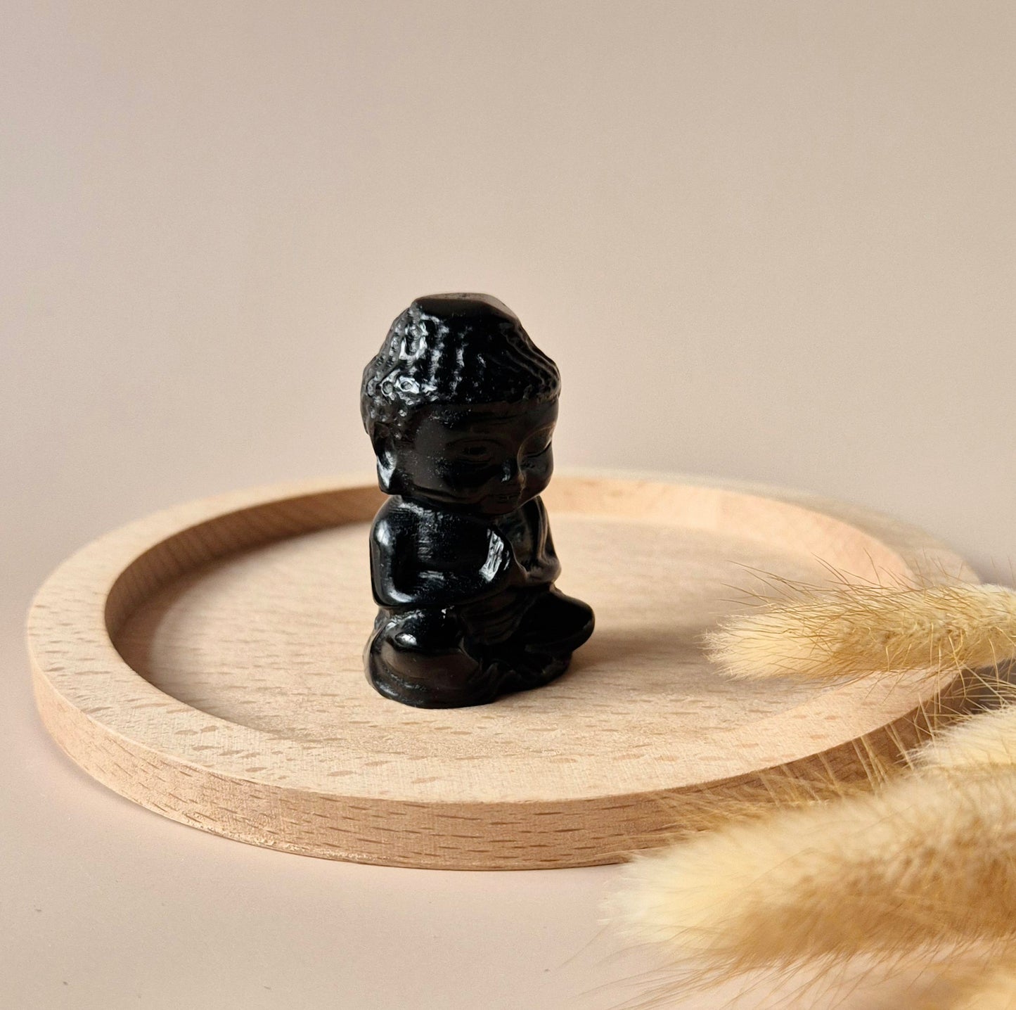 Gemstone Black Obsidian Buddha 5cm
