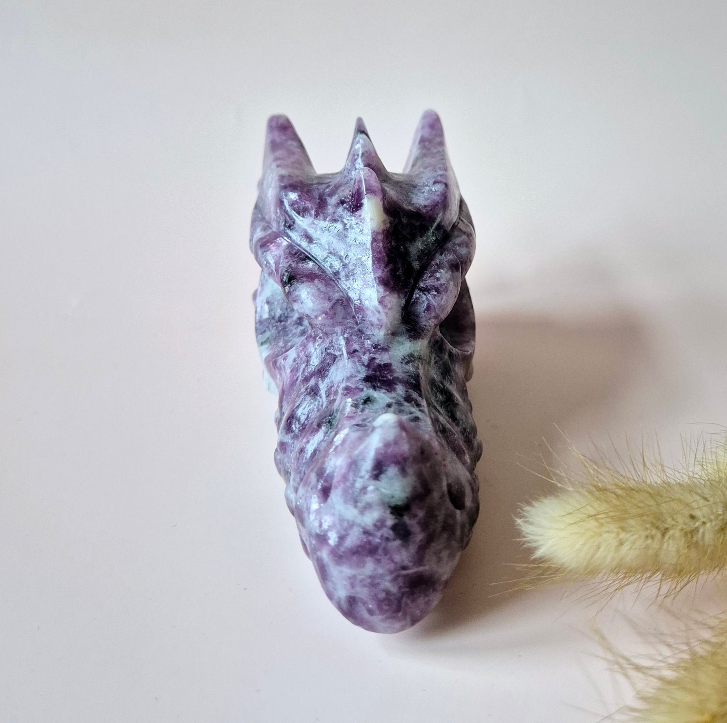 Edelsteen Paarse Mica Drakenschedel | Mystiek, Intuïtie & Krachtige Bescherming Dragon Skull