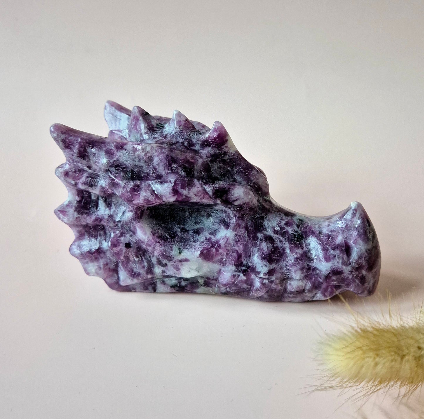 Edelsteen Paarse Mica Drakenschedel | Mystiek, Intuïtie & Krachtige Bescherming Dragon Skull