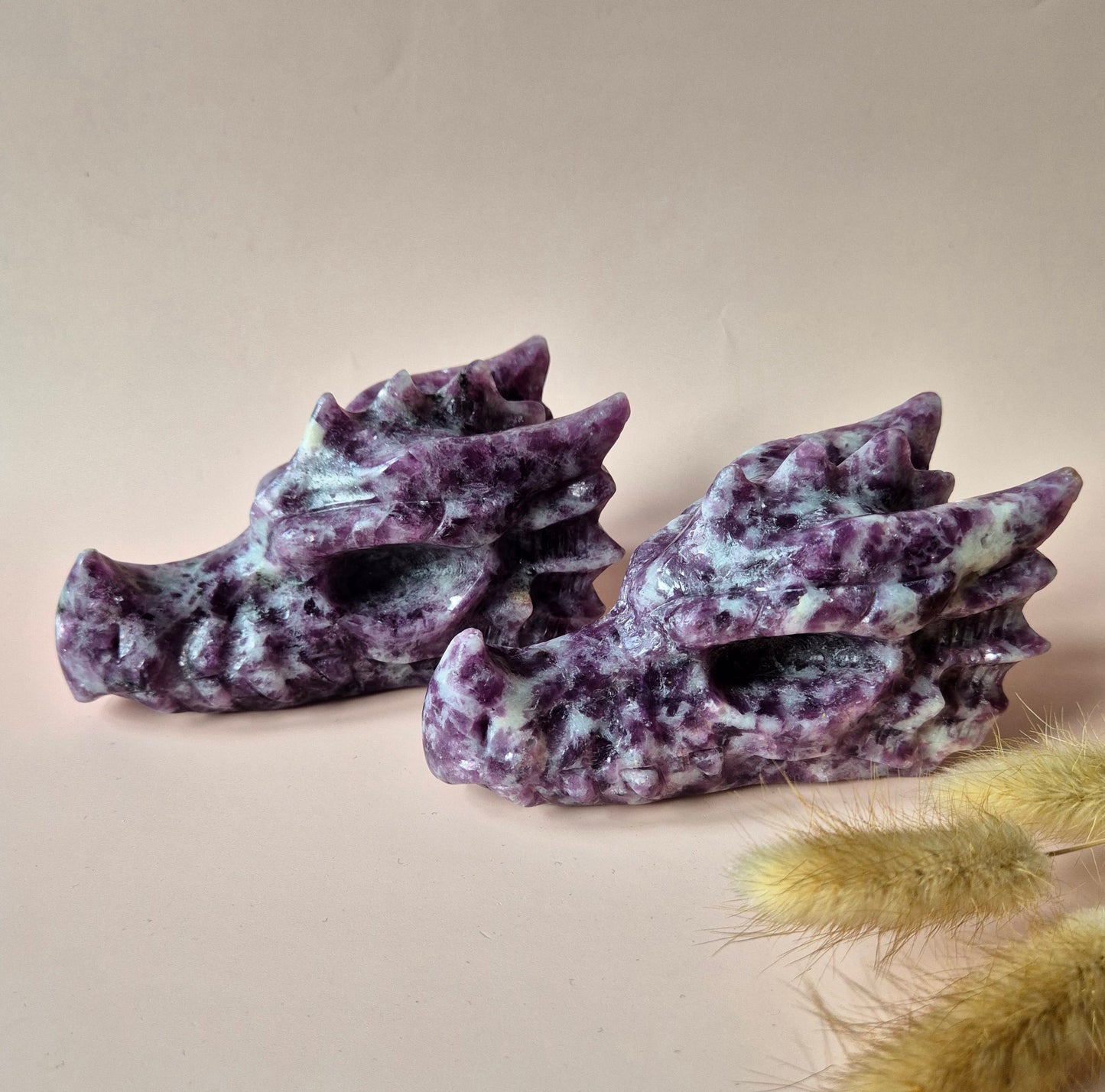 Edelsteen Paarse Mica Drakenschedel | Mystiek, Intuïtie & Krachtige Bescherming Dragon Skull