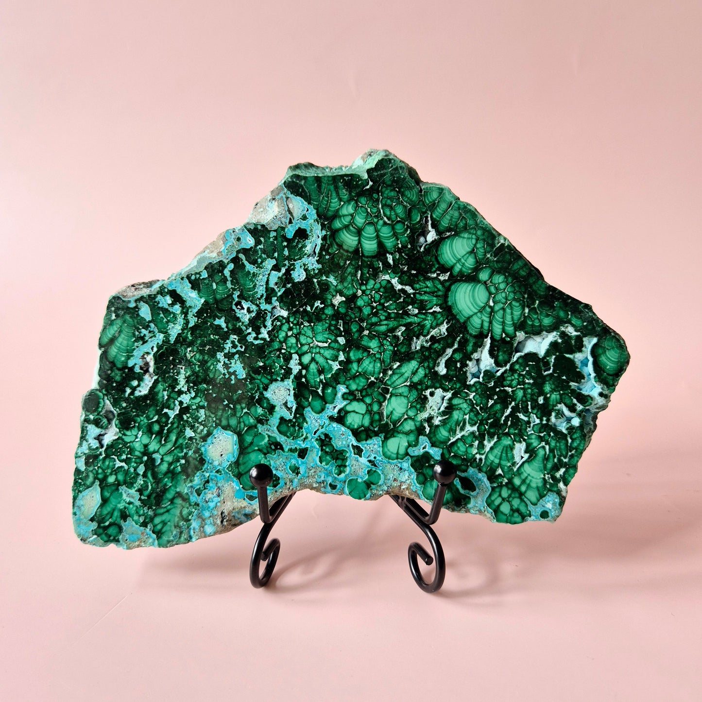Edelsteen Chrysocolla/Malachiet Slab 466 g (15 x 12 cm) – Spirituele Stabiliteit & Beschermende Energie