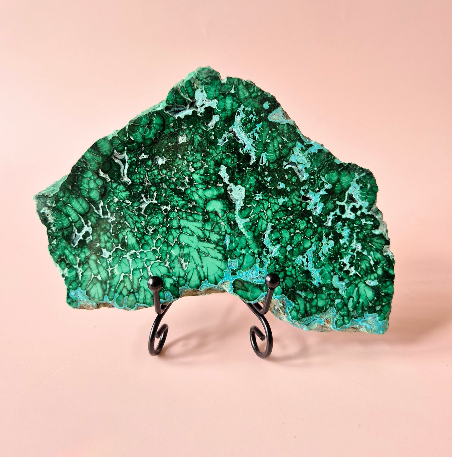 Edelsteen Chrysocolla/Malachiet Slab 466 g (15 x 12 cm) – Spirituele Stabiliteit & Beschermende Energie