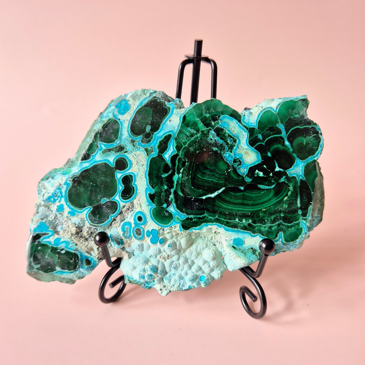 Edelsteen Chrysocolla/Malachiet Slab 250 g (13 x 9 cm) – Krachtige Transformatie & Innerlijke Rust