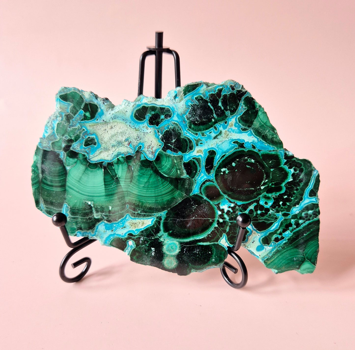 Edelsteen Chrysocolla/Malachiet Slab 250 g (13 x 9 cm) – Krachtige Transformatie & Innerlijke Rust
