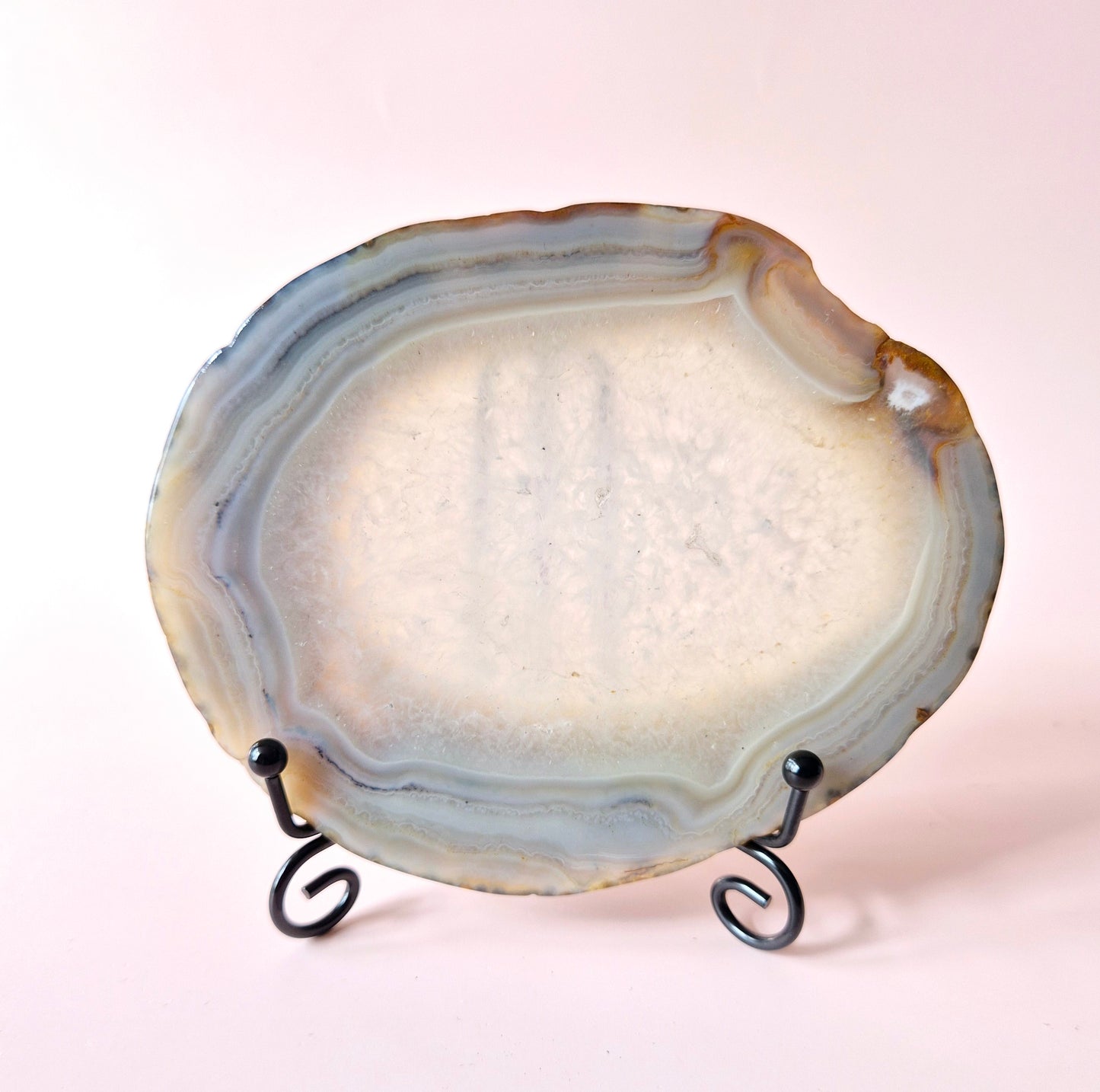 Edelsteen (Druzy) Agaat Schijf op Standaard (11–14 cm) – #11 Aarding, Balans & Natuurlijke Schoonheid