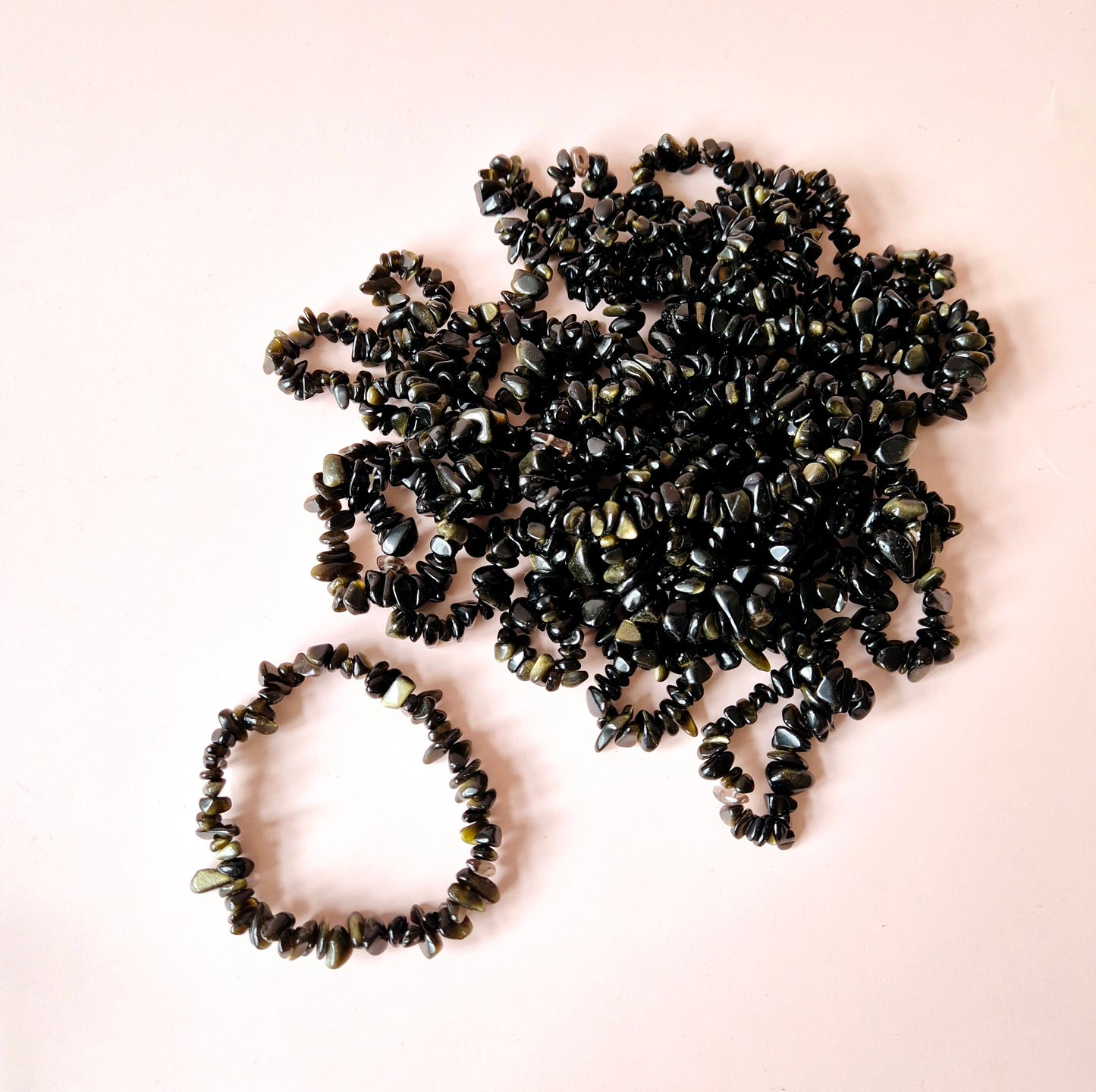 Golden Obsidian Edelsteen Chips Armband – Bescherming, Inzicht & Zelfreflectie