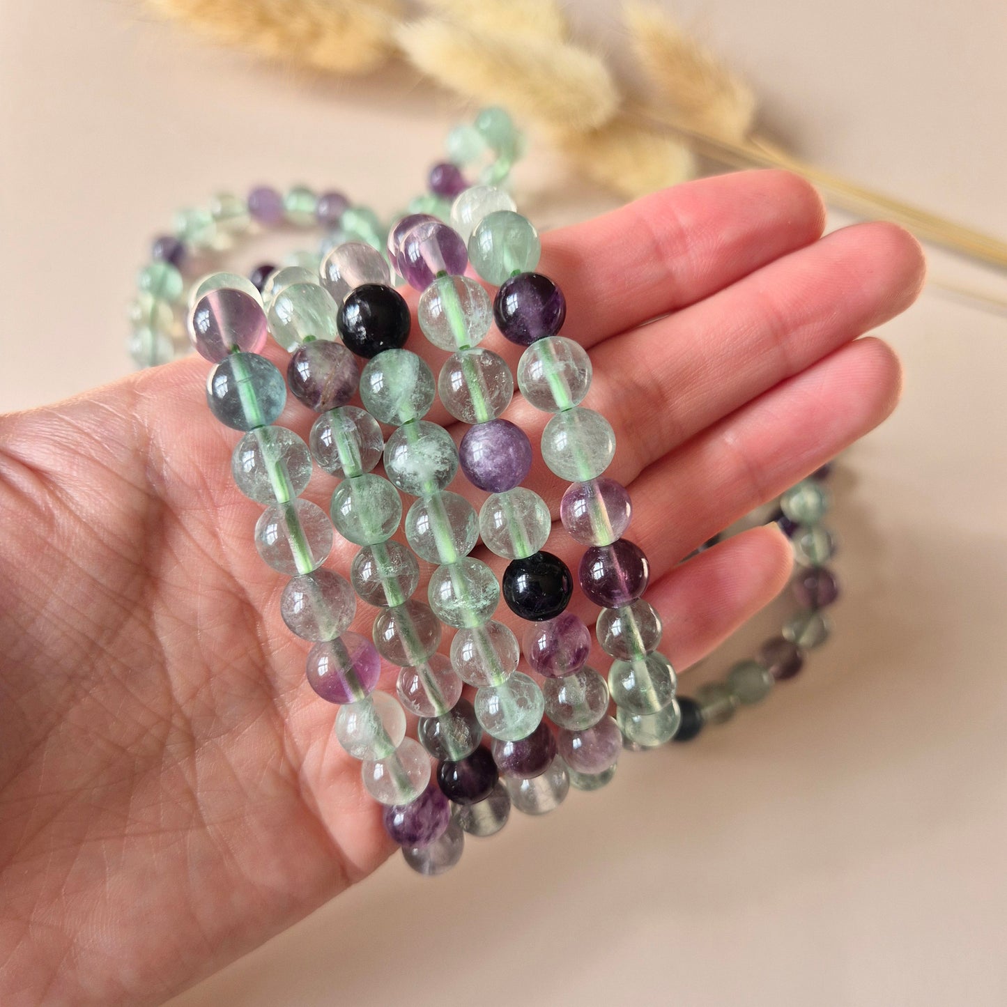 Gemstone bracelet with 8mm beads - Red Tiger Eye