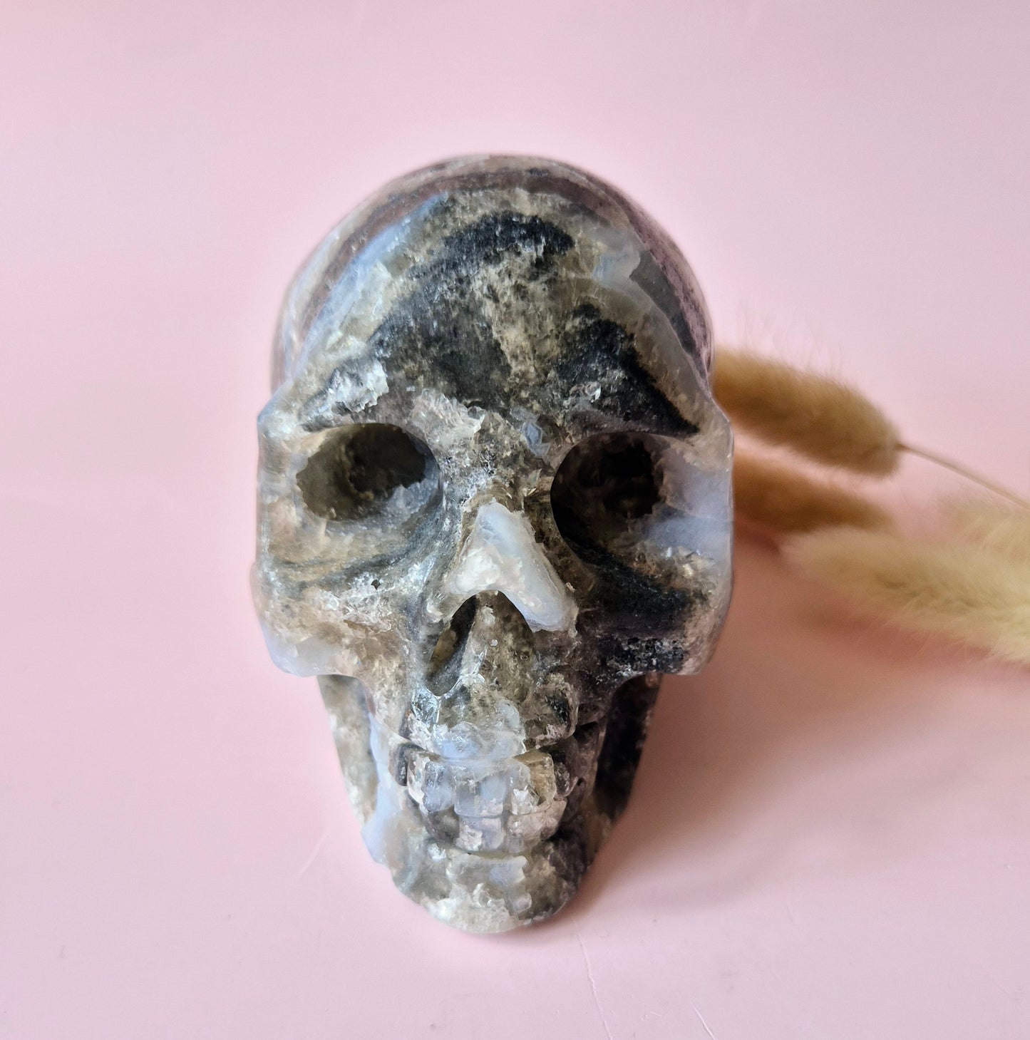 XXL Edelsteen Druzy Skull Fluoriet Schedel - #1 986gram