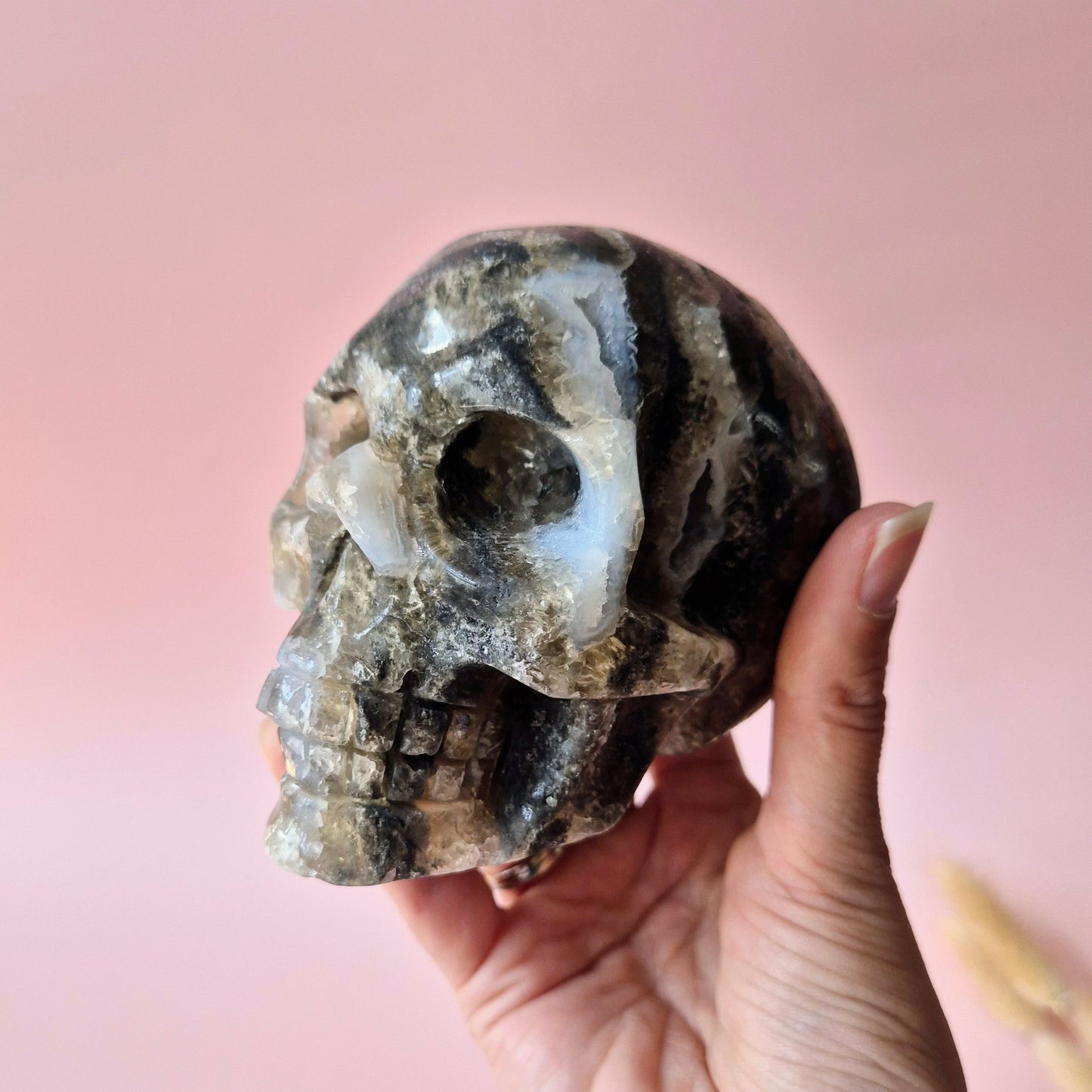 XXL Edelsteen Druzy Skull Fluoriet Schedel - #1 986gram