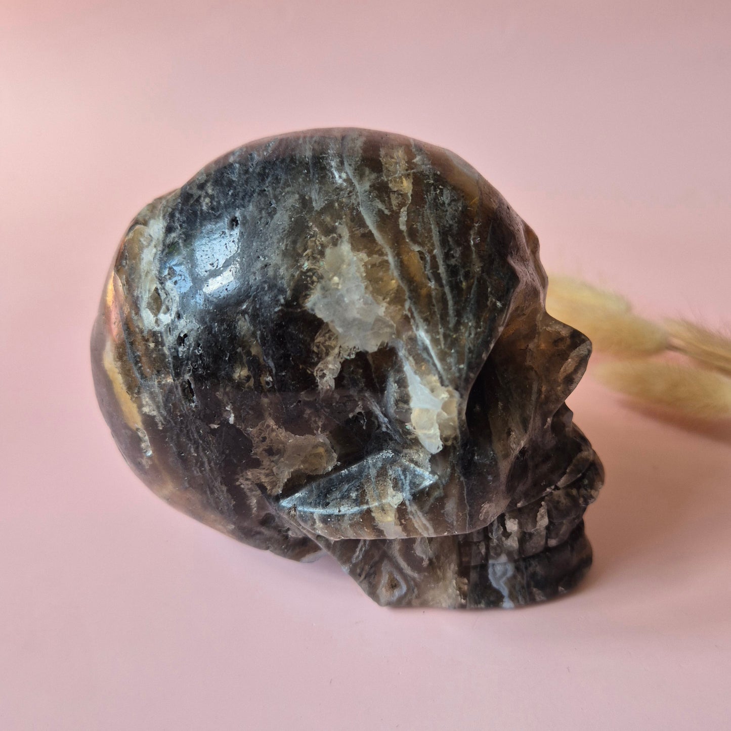 XXL Edelsteen Druzy Skull Fluoriet Schedel - #2 1196gram
