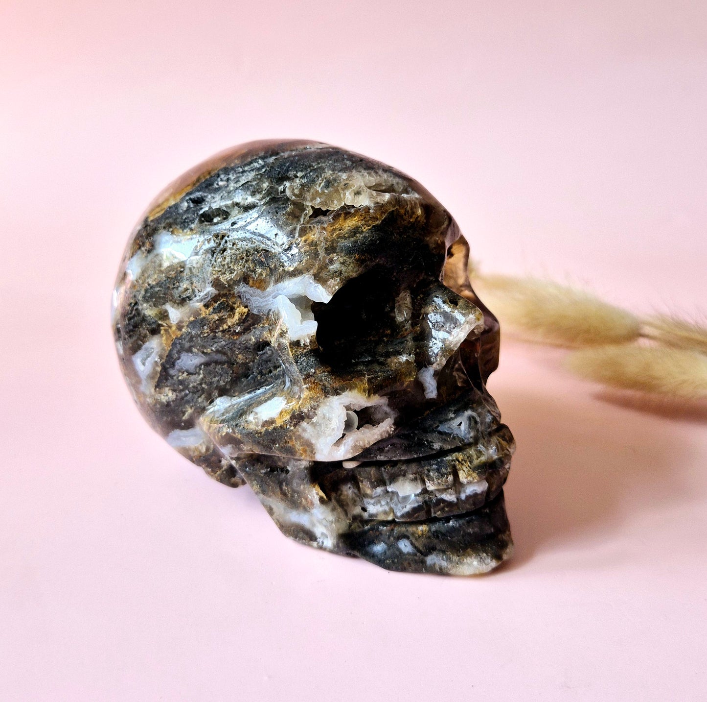 XXL Edelsteen Druzy Skull Fluoriet Schedel - #3 926gram