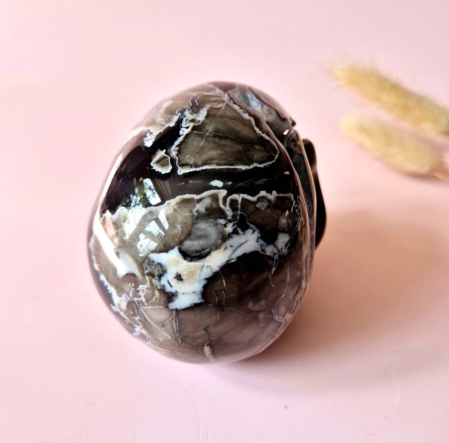 XL Edelsteen Druzy Skull UV-reactieve Volcano Agate Schedel – #4 422gram