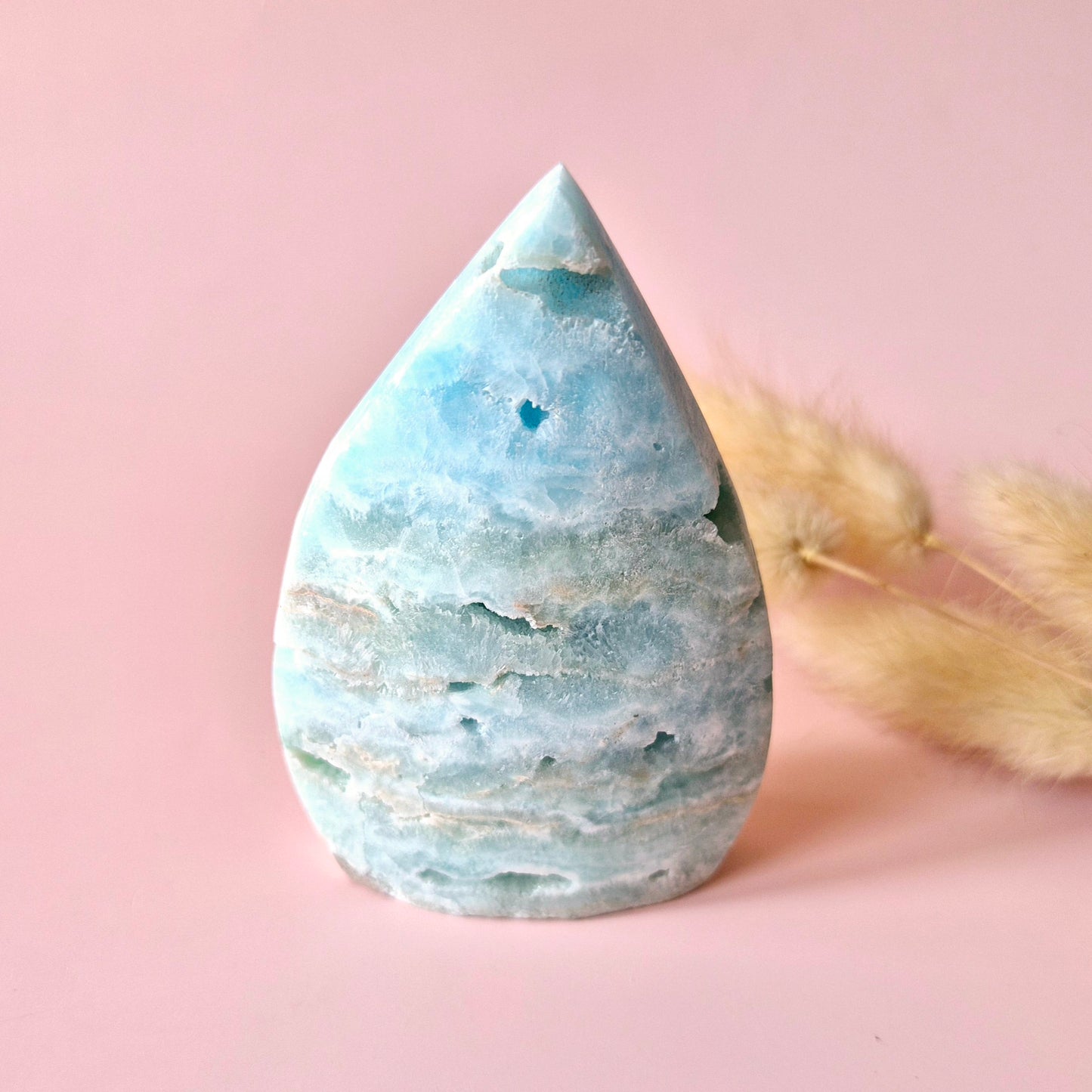 Prachtige Edelsteen Druppelvormige Druzy Hemimorphite Flame – #3 171gram - Licht, Heling & Innerlijke Zuiverheid