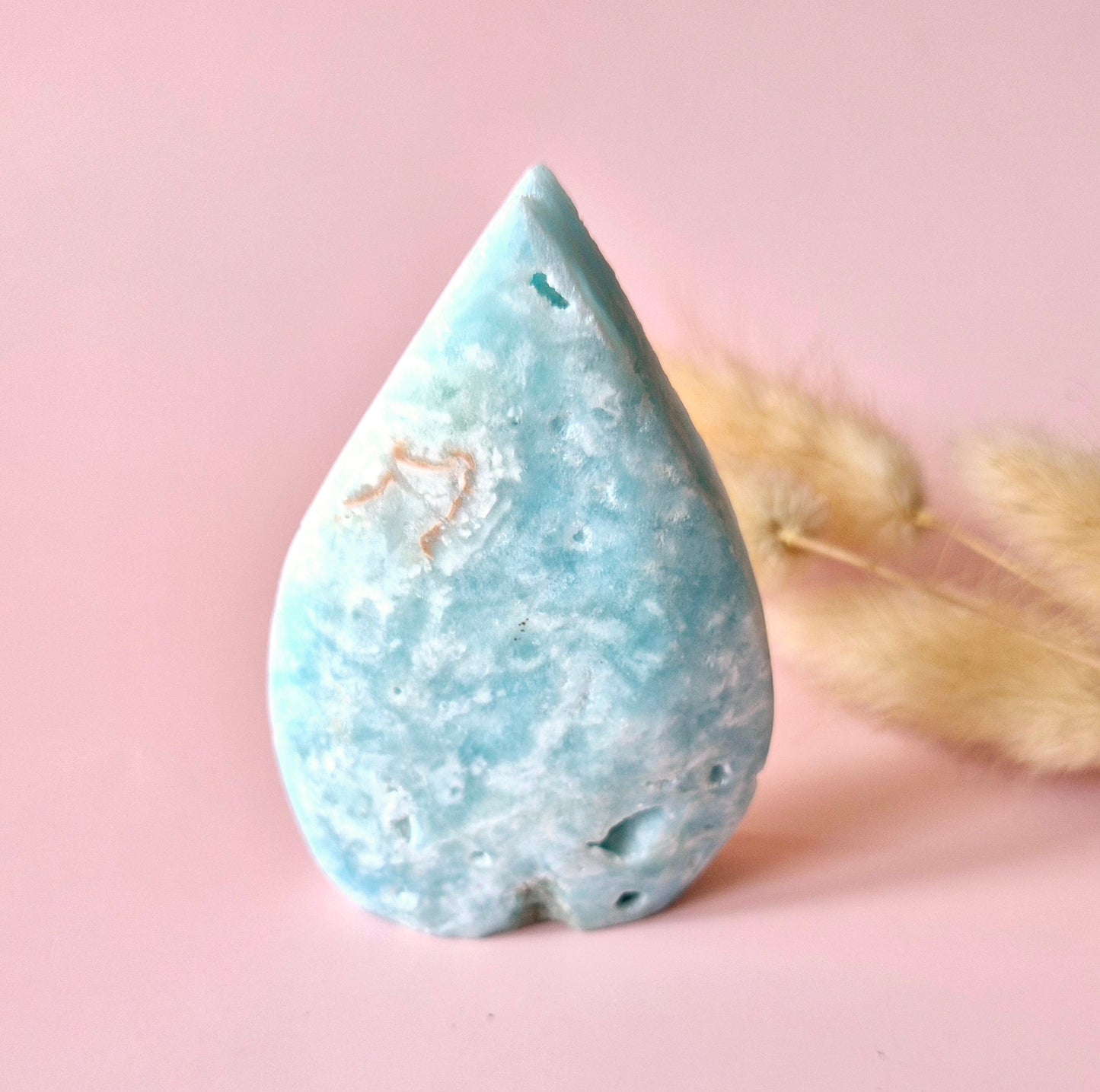 Prachtige Edelsteen Druppelvormige Druzy Hemimorphite Flame – #8 85gram - Licht, Heling & Innerlijke Zuiverheid