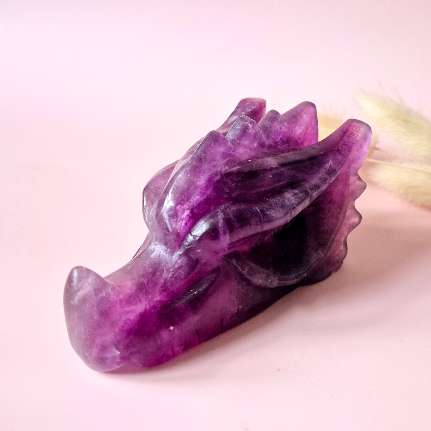 Gemstone Purple Mica Dragon Skull | Mysticism, Intuition & Powerful Protection Dragon Skull