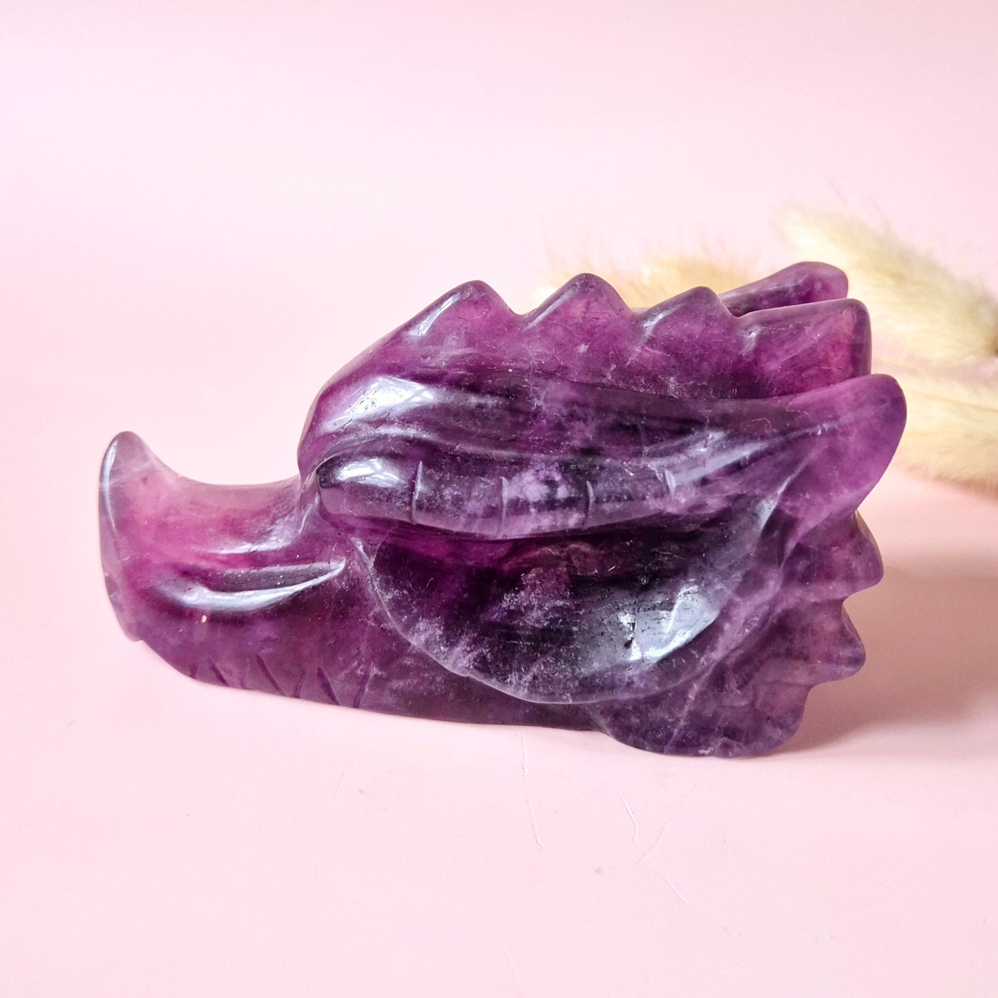 Gemstone Purple Mica Dragon Skull | Mysticism, Intuition & Powerful Protection Dragon Skull