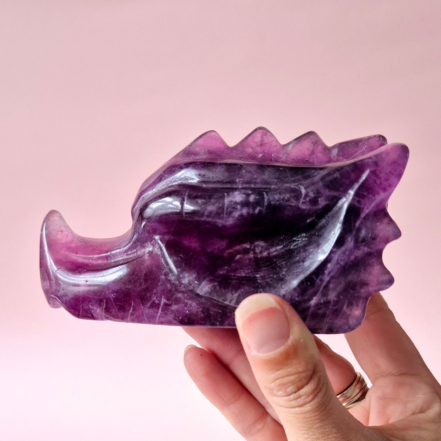 Gemstone Purple Mica Dragon Skull | Mysticism, Intuition & Powerful Protection Dragon Skull