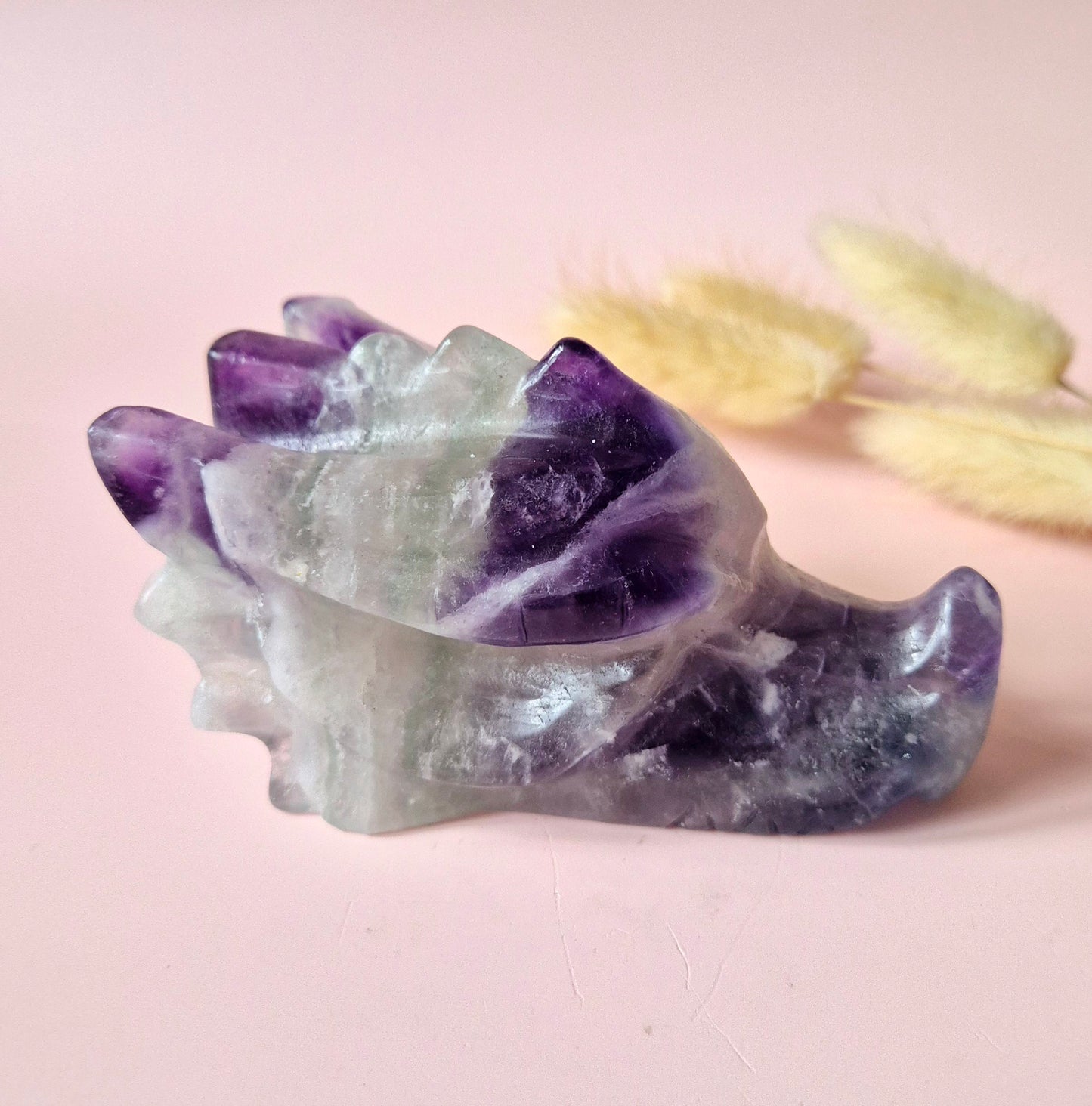 Gemstone Purple Mica Dragon Skull | Mysticism, Intuition & Powerful Protection Dragon Skull