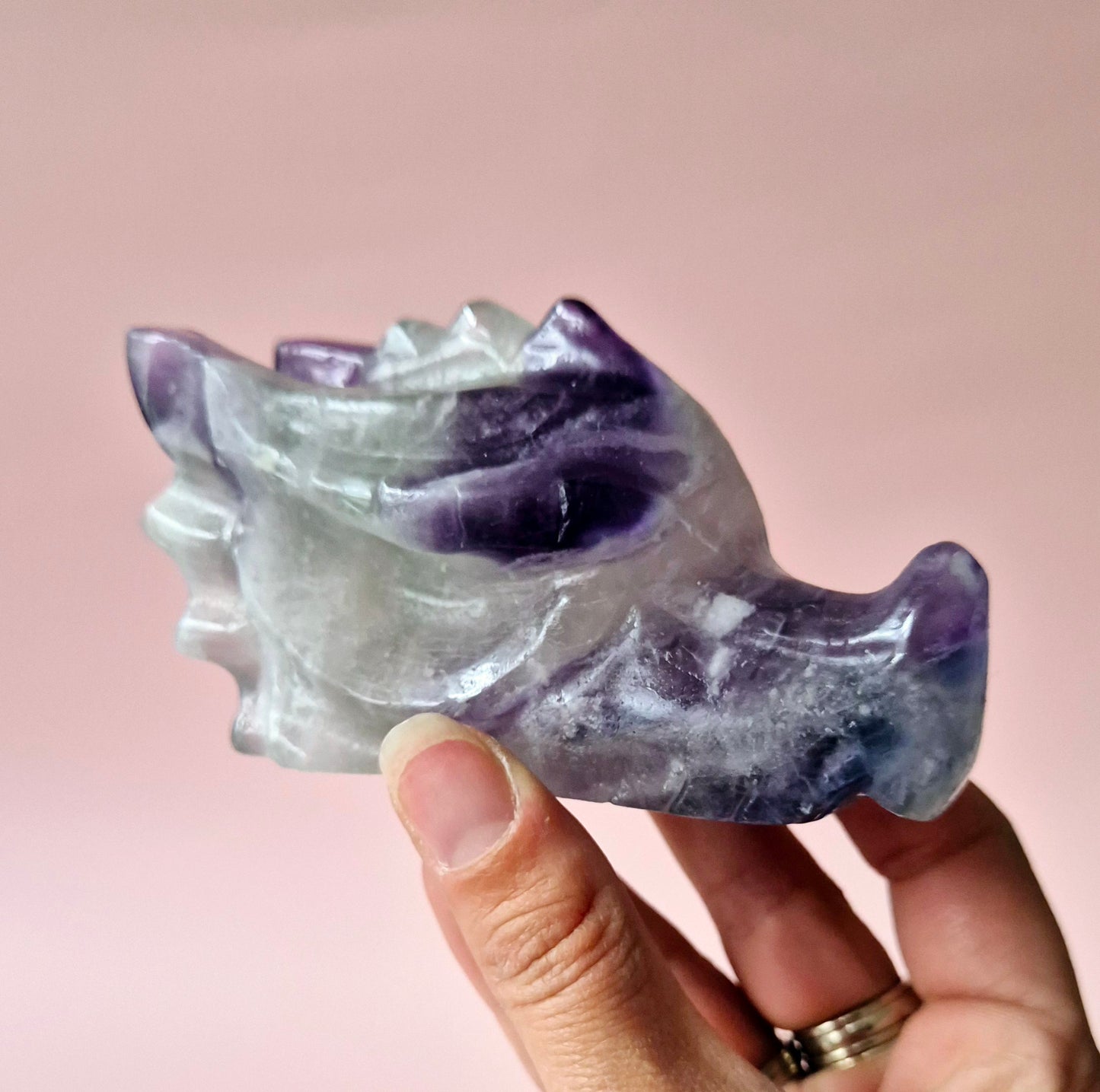 Gemstone Purple Mica Dragon Skull | Mysticism, Intuition & Powerful Protection Dragon Skull