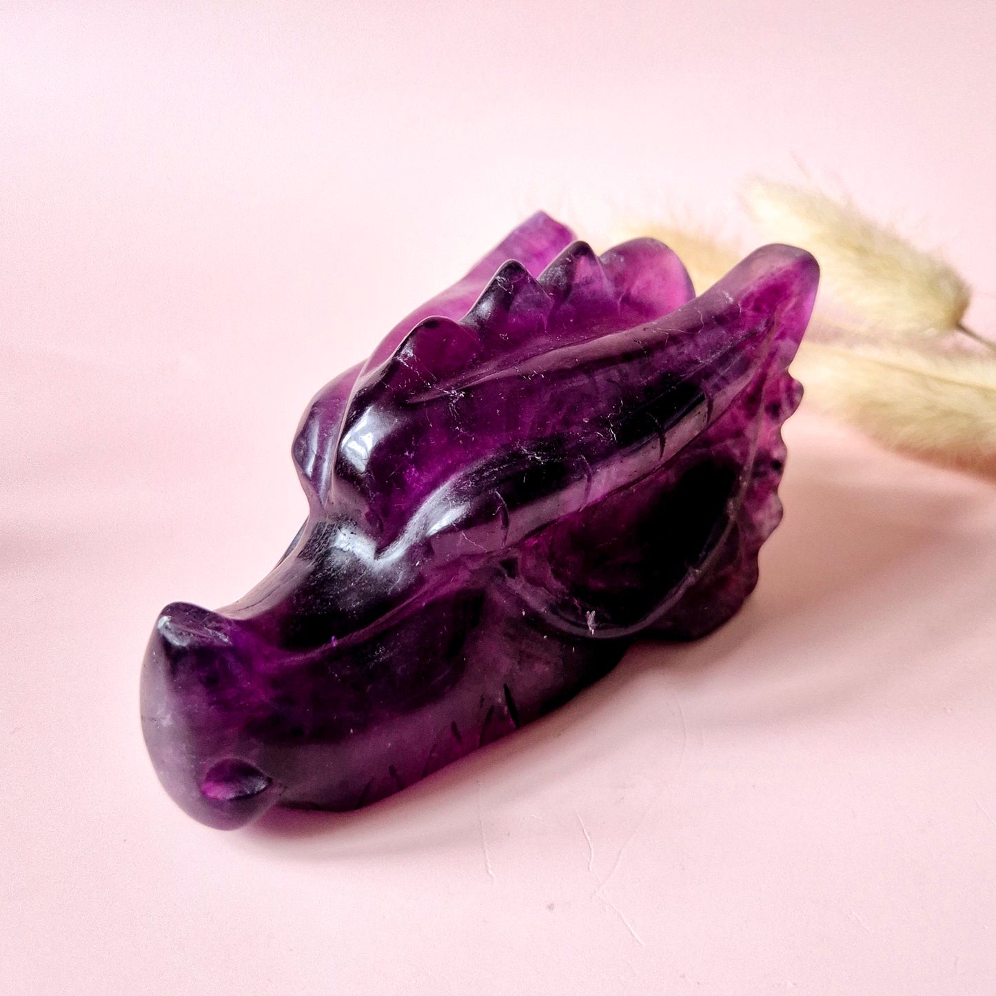 Gemstone Purple Mica Dragon Skull | Mysticism, Intuition & Powerful Protection Dragon Skull