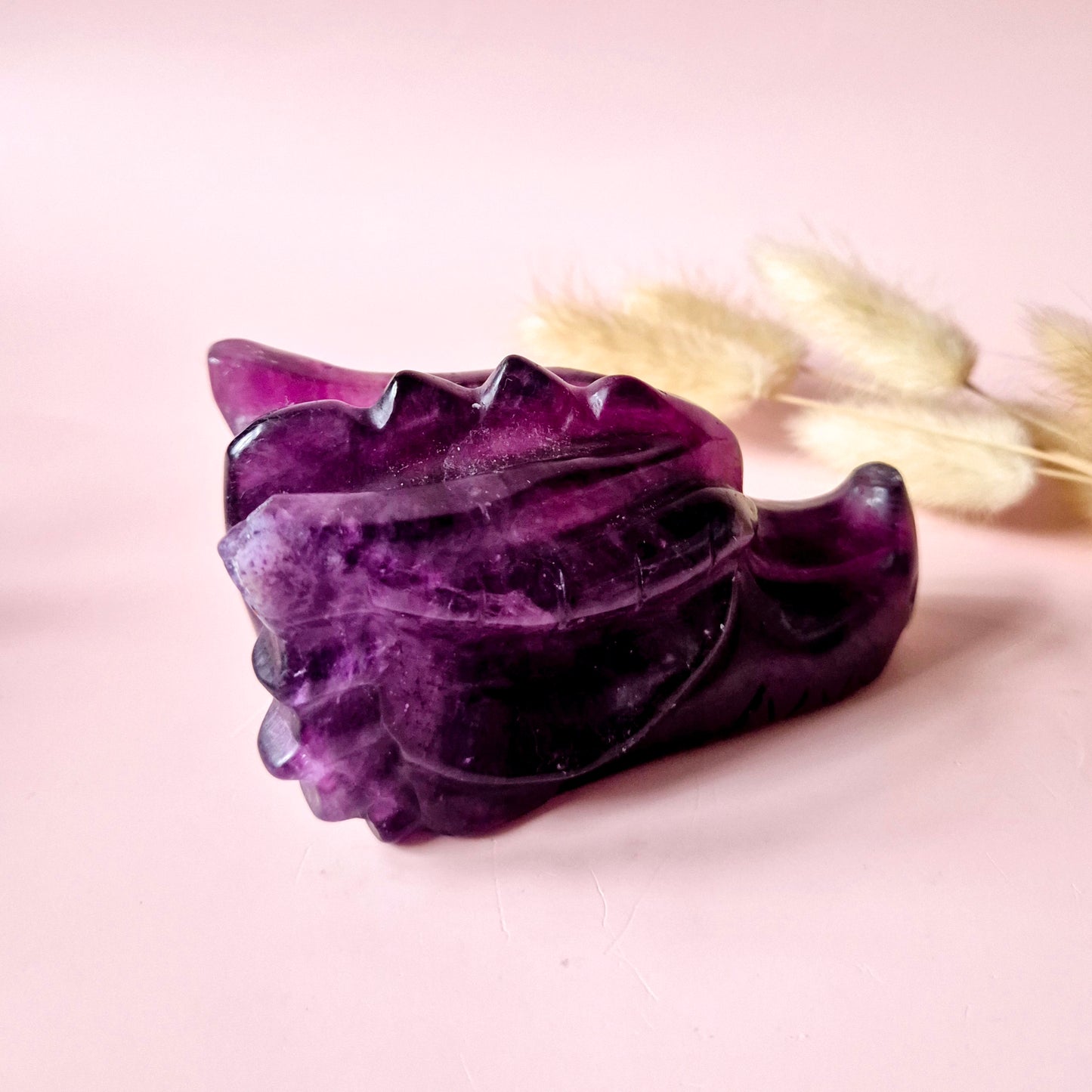 Gemstone Purple Mica Dragon Skull | Mysticism, Intuition & Powerful Protection Dragon Skull