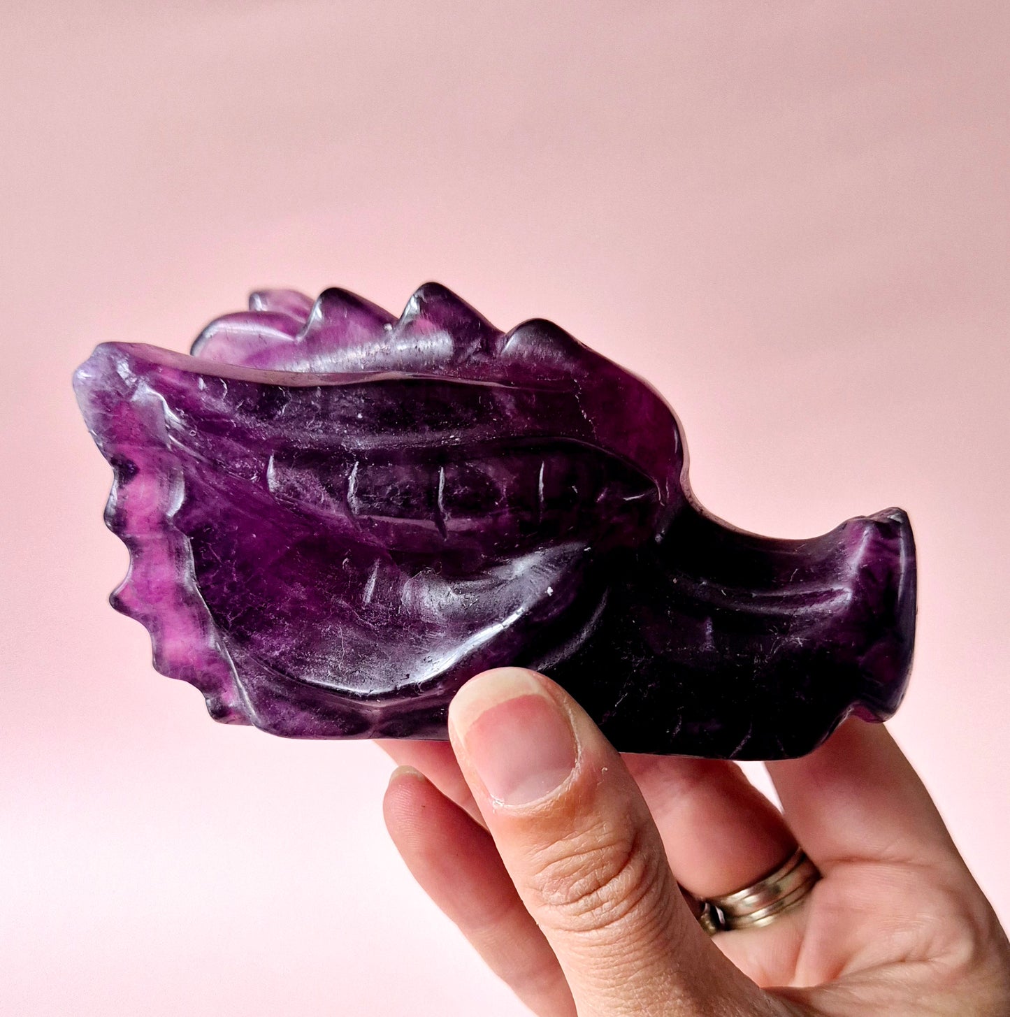 Gemstone Purple Mica Dragon Skull | Mysticism, Intuition & Powerful Protection Dragon Skull