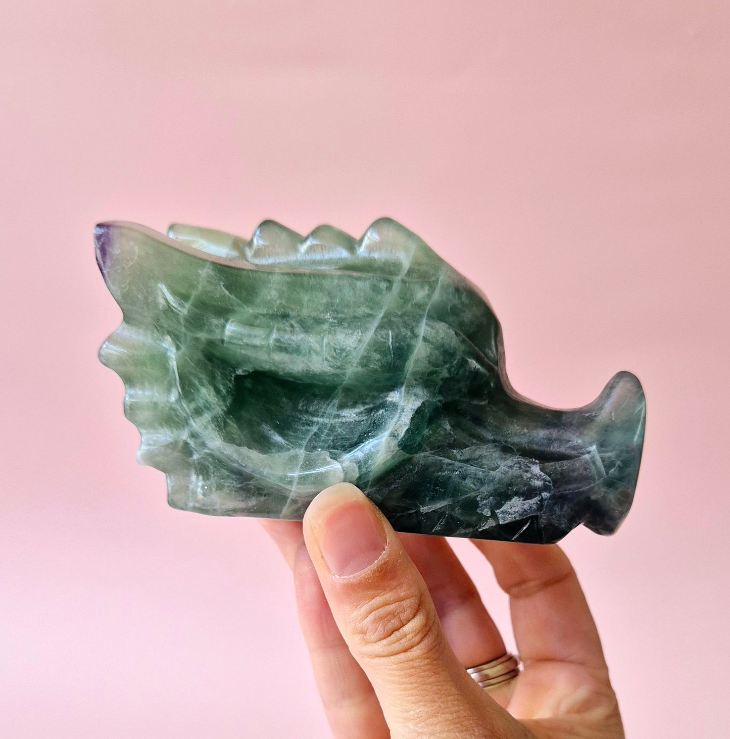 Gemstone Purple Mica Dragon Skull | Mysticism, Intuition & Powerful Protection Dragon Skull